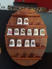 Collection of Thimbles Bone China wt Stand
