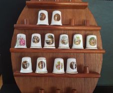 Collection of Thimbles Bone China wt Stand