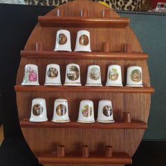 Collection of Thimbles Bone China wt Stand