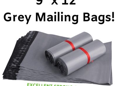 100 9x12'' (A4) Grey Mailing Post Mail Postage Bags Poly Postal Self Seal