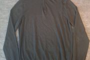 Reiss Men's XL 1/4 Zip Sweater Jumper Charcoal Grey 100% Extra Fine Merino Wool