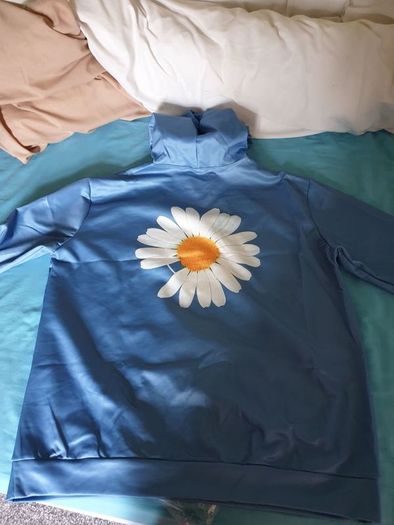 sky light blue oversized hoodie