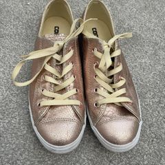 Converse Trainers Rose Gold Metallic Low Top UK5 EU38 All Star Sneakers