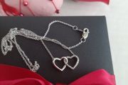 New silver pendant with real diamonds