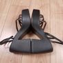 Schuh Black Vegan Leather Strappy Platform Block Heel Sandals 6UK/39EU Image 9