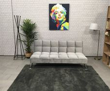 Light grey Folding 3-Seater Sofa Bed.