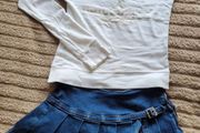 White long-sleeve, off-the-shoulder top