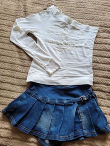 White long-sleeve, off-the-shoulder top
