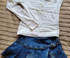White long-sleeve, off-the-shoulder top