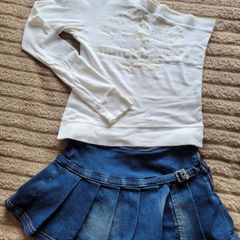White long-sleeve, off-the-shoulder top