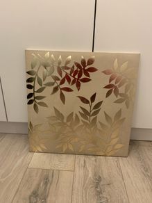 Cream Suede & Gold Leaf Canvas