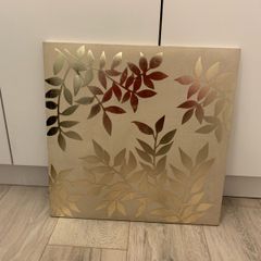 Cream Suede & Gold Leaf Canvas