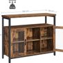 Sideboard Kitchen Cabinet Storage with 2 Clear Glass Doors Image 2