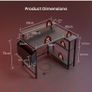 L Shaped Gaming Desk with LED Lights & Power Outlets, 100x80cm Image 2
