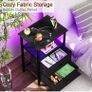 Bedside Table Set of 2 with Charging Station Image 6