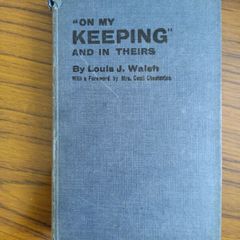 On My Keeping and In Theirs by Louis Walsh, 1st edition