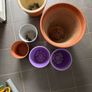 6 plant pots 3 ceramic and 3 plastic Image 2