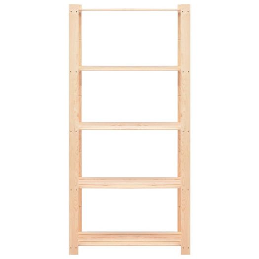 5-Tier Storage Racks 2 pcs 80x38x170 cm Solid Pinewood 250 kg