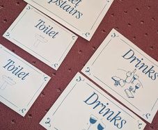 Party signs - toilets & drinks
