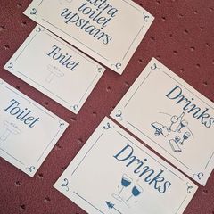 Party signs - toilets & drinks