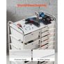 Rolling Cart with Drawers, Double Row 15 Drawer Storage Organizer, Mobile Utility Cart with Chrome Steel Frame, Universal Casters & 2 Brakes, for Office, Classroom, Craft Room, Studio, Garage Image 4