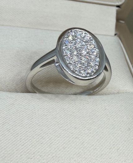 Diamond Oval Cluster Ring