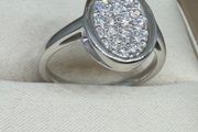 Diamond Oval Cluster Ring