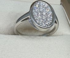 Diamond Oval Cluster Ring