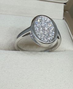 Diamond Oval Cluster Ring