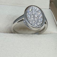 Diamond Oval Cluster Ring