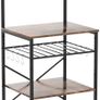 NEW SALE | Kitchen Baker's Rack, Microwave Oven Stand with Storage Shelves, Industrial Coffee Bar Station, with Adjustable Wine Holders and S-Hooks Image 2