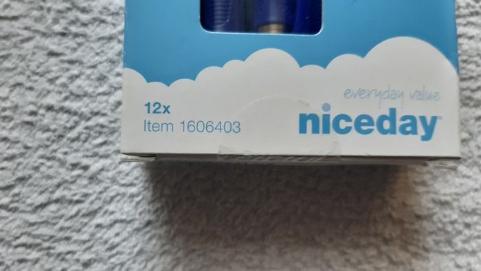 Niceday Ballpoint Blue Pens Medium 0.5mm Grip Pack of 12 Home Office School College