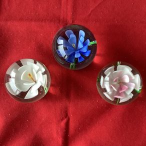 Paperweights x 3  - Flowers