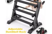 Heavy Duty Dumbbell Rack Storage Stand Hex Weight 3 Tier Wide Home Gym Storage - FREE DELIVERY