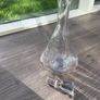 Tall Clear Glass Spirit Decanter with Faceted Stopper, 31cm Image 2