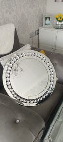 Round crystal wall mirror