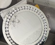 Round crystal wall mirror
