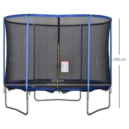 305cm Trampoline for Kids and Adult with Safety Enclosure Net Spring Pad Waterproof Jump Mat for Outdoor Indoor Use