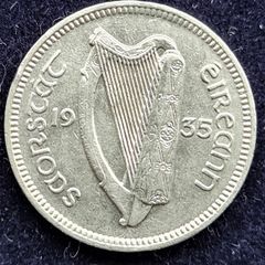 Ireland 1935 Low Mintage Excellent Three Pence coin