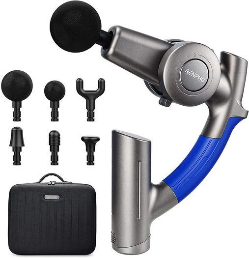Massage Gun, Massage Gun Deep Tissue Muscle Massager with Adjustable Arm and 6 Massage Head, Percussion Handheld Electric Muscle Massager Lightweight Portable for Muscle Tension Relief