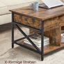 Lift Top Coffee Table with Hidden Storage and Shelves Rustic Brown and Black Image 6