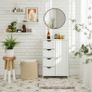 Bathroom Floor Storage Cabinet, Wooden Storage Unit with 4 Drawers, Single Door, Adjustable Shelf, for Living Room, Kitchen, Entryway, White (FREE POSTAGE) Image 5