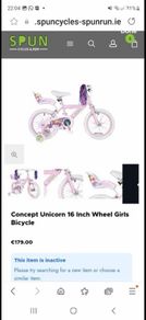 Concept unicorn bike 16"