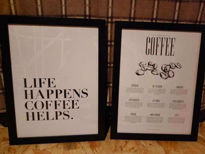 Coffee theme 2 framed posters 30x40 cm