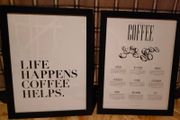 Coffee theme 2 framed posters 30x40 cm