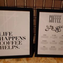 Coffee theme 2 framed posters 30x40 cm
