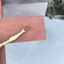 16" Mid Century Brass Christ on Mahogany cross Image 9