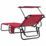 Folding Sun Lounger Folding 1-person Red 56 x 190 x 81cm Fabric Image 6
