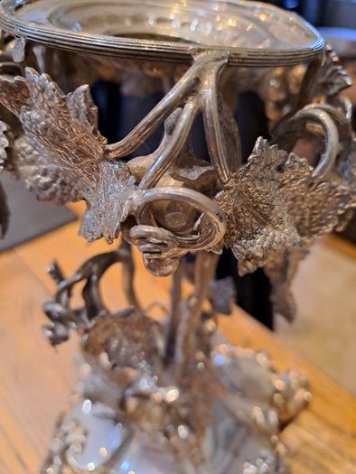 Antique Victorian Edwardian Silver Plated Grapevine Centrepiece
