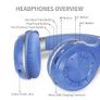 BLUEDIO Wireless Bluetooth 4.1 Headphones with Mic Blue Image 5
